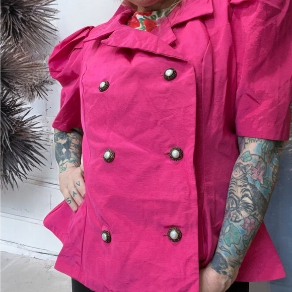 Vintage Hot Pink Double-Breasted Jacket - Picture 3 of 6